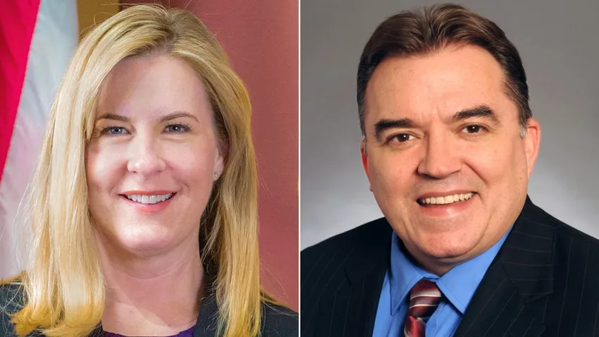 Chủ tịch Hạ viện bang Minnesota - bà Melissa Hortman và Thượng nghị sĩ John Hoffman của bang Minnesota. Ảnh: Cơ quan lập pháp Minnesota Nghị sĩ đảng Dân chủ.jpg