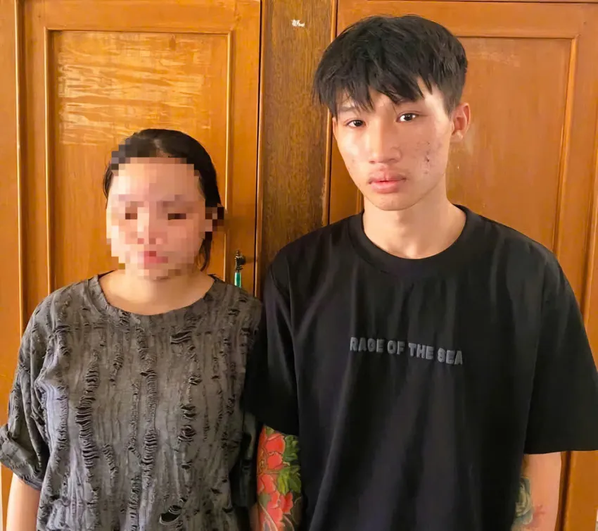 Huỳnh Thanh Lợi và bạn gái Bùi Tiểu My. Ảnh: CA. cô gái trẻ..jpg