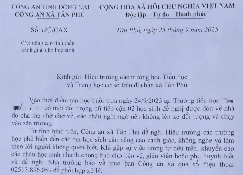 Công an khuyến cáo nâng cao tinh thần cảnh giác. Ảnh: VH. công an khuyến cáo.jpg