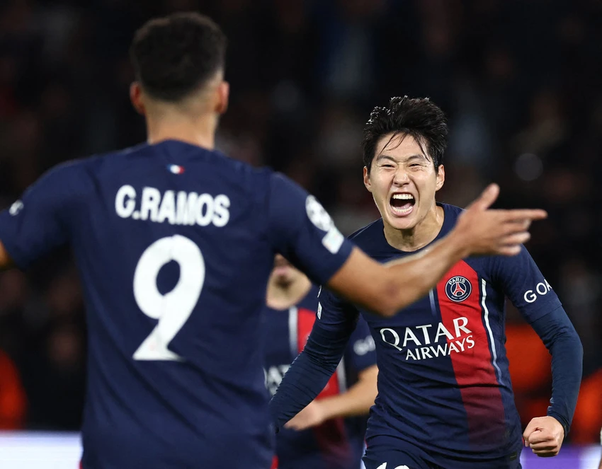 Lee Kang-in chốt chiến thắng 3-0 cho PSG ở phút 89. Ảnh: S.E Lee.jpg