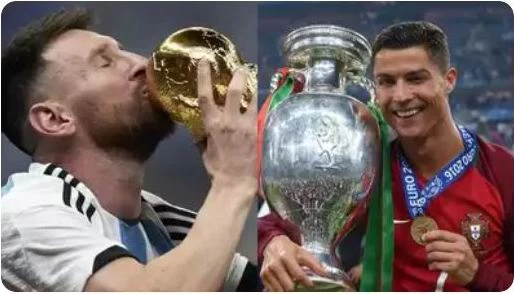 Ronaldo chỉ có 36 danh hiệu, còn Messi có đến 46 danh hiệu. Ảnh:T.I đồng chủ tịch Beckham