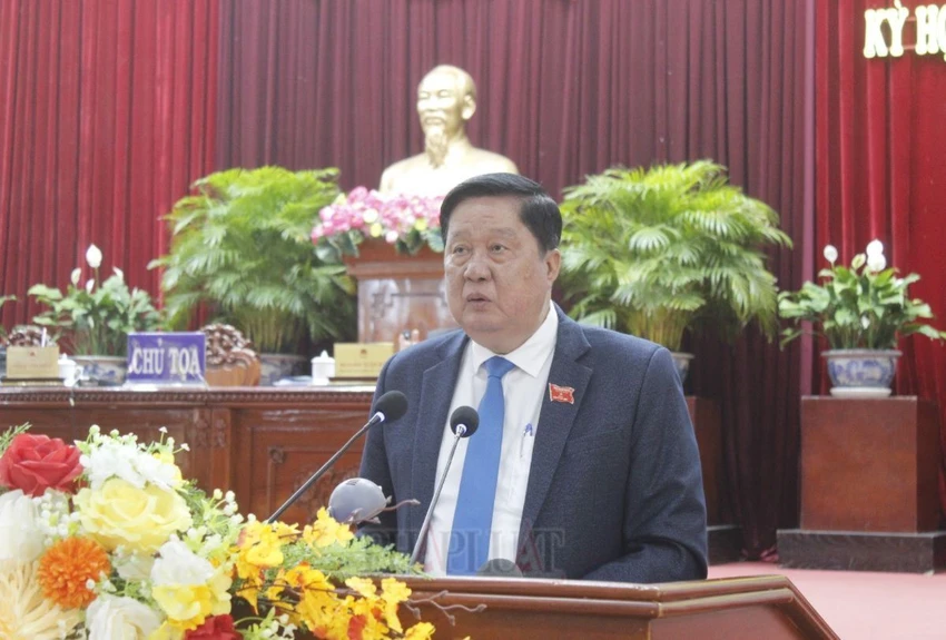 Chủ tịch HĐND TP Cần Thơ Phạm Văn Hiểu phát biểu bế mạc kỳ họp ngày 20-2. Ảnh: NHẪN NAM chu-tich-hdnd-tp-can-tho.JPG