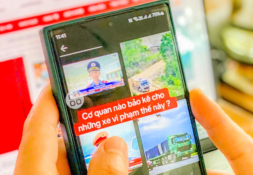 Một trong nhiều bài viết đang lan truyền trên TikTok. Ảnh: XH sua_cong-an-tinh-khanh-hoa.jpg
