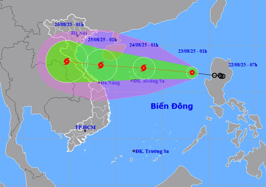 Áp thấp nhiệt đới trên Biển Đông di chuyển nhanh, sẽ thành bão số 5 trong 24 giờ tới