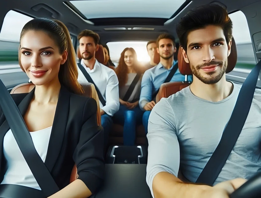 Nếu hành khách không thắt dây an toàn, tài xế và khách đều bị phạt tiền. Ảnh: Al hành khách không thắt dây an toàn thì ai bị phạt