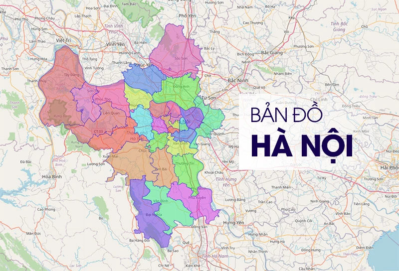 Bản đồ hành chính của TP Hà Nội. Ảnh: Internet Thông tin chi tiết việc sáp nhập phường, xã của TP đơn vị hành chínhHà Nội