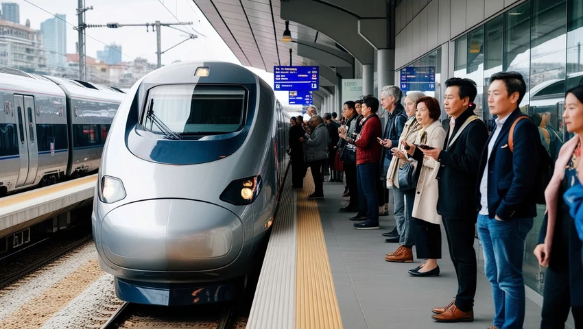 Đường sắt cao tốc Bắc - Nam dự kiến khởi công vào cuối năm sau. Ảnh sử dụng công nghệ IA. Ảnh: V.LONG duong-sat-cao-toc-bac-nam.jpg