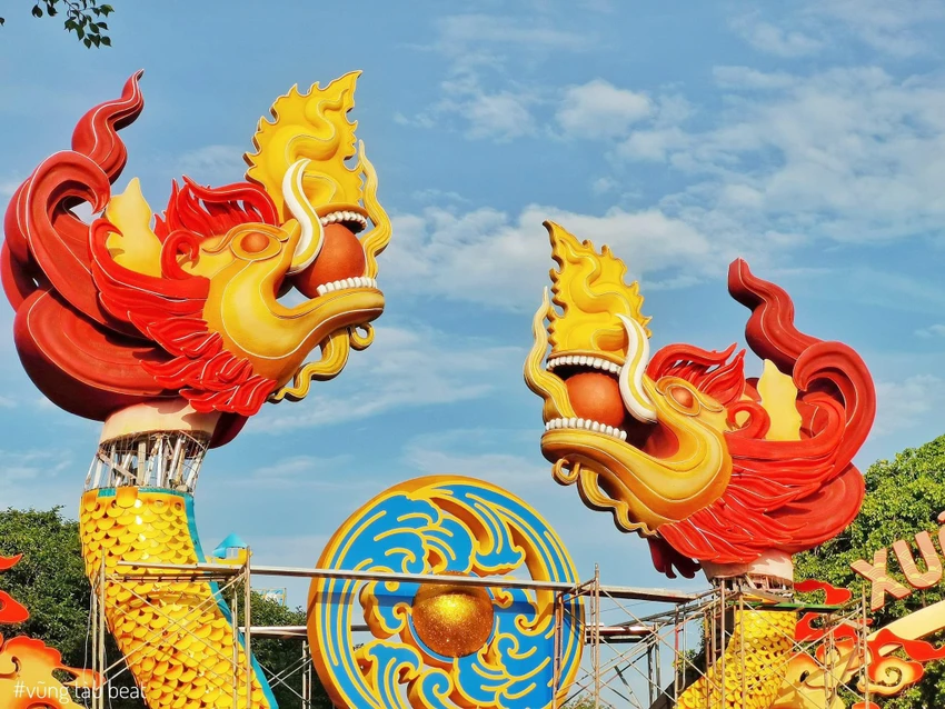 Linh vật Rồng Vũng Tàu 2024 đang hoàn thiện. Ảnh: Vũng Tàu beat rong Vung tau.jpg