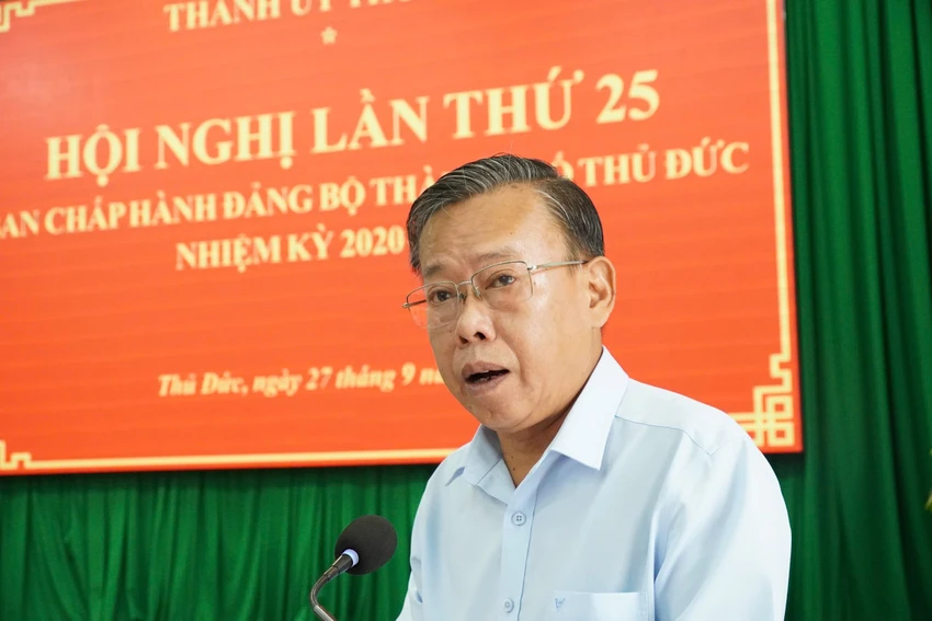 Bí thư Thành ủy TP Thủ Đức Nguyễn Hữu Hiệp cho rằng địa phương cần tạo sự đột phá về nhà ở. Ảnh: THANH THÙY TP Thủ Đức tăng tốc thực hiện dự án Vành đai 2, đường Nguyễn Thị Định, Hoàng Hữu Namtp-thu-duc-vanh-dai-2-du-an-trong-diem (2).jpg