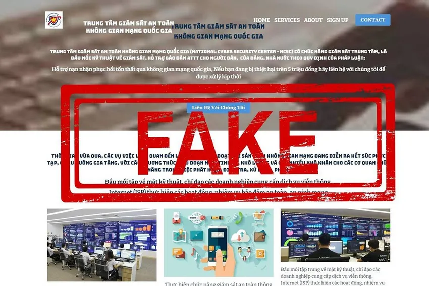 Trang web giả mạo. giả mạo
