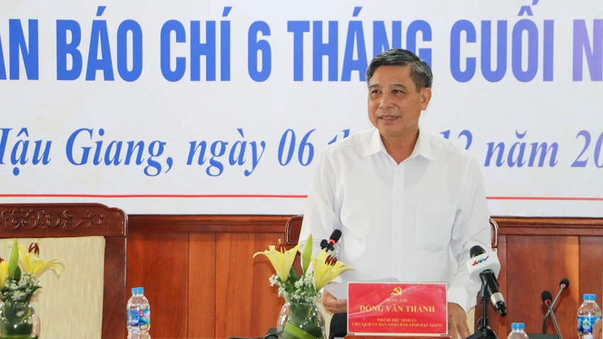 Ông Đồng Văn Thanh, Chủ tịch UBND tỉnh Hậu Giang cho biết dự kiến sẽ công bố Quy hoạch tỉnh trong Festival Quốc tế ngành hàng lúa gạo sắp diễn ra. Ảnh: CHÂU ANH Festival Quốc tế ngành hàng lúa gạo