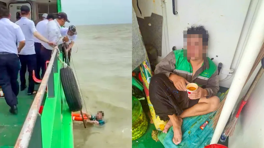 Trên hành trình chở khách từ Hòn Sơn về Rạch Giá, tàu Lightning 68- 6 đã phát hiện và kịp thời cứu ông NVS trôi dạt trên biển gần 6 tiếng đồng hồ. Ảnh: DD Tỉnh An Giang