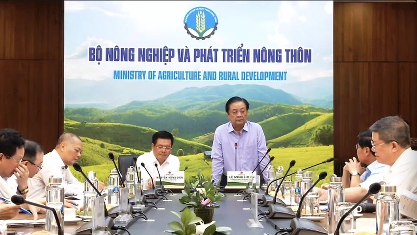 Bộ trưởng Bộ NN&PTNT Lê Minh Hoan chia sẻ về ý tưởng thành lập Hội đồng lúa gạo quốc gia. Ảnh: AH Hội đồng lúa gạo quốc gia.png