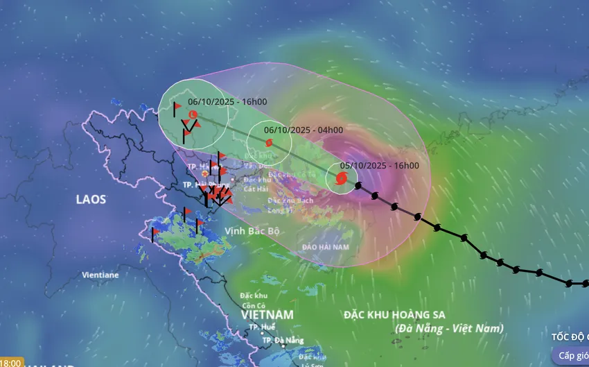 Dự báo hướng di chuyển và vùng ảnh hưởng của bão số 11. bão số 11.png