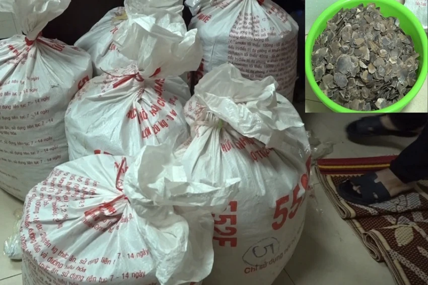 Tang vật ban chuyên án thu giữ. Ảnh: CA. dong-vay-quy-hiem-4536.jpg