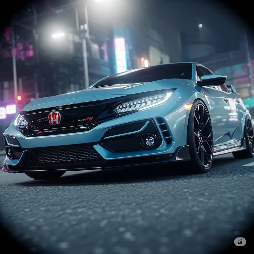 Honda Civic Type R 2025 là chiếc Honda hot nhất mà bạn có thể sở hữu. Ảnh: AI. Những mẫu xe số sàn đáng mua nhất năm 2025.jpg.