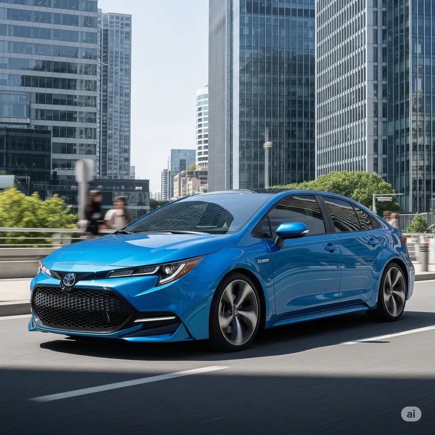 Mức tiêu thụ nhiên liệu kết hợp là 6,72 L/100km (35 MPG). Ảnh: AI. Top 7 xe sedan tiết kiệm nhiên liệu nhất năm 2025.png