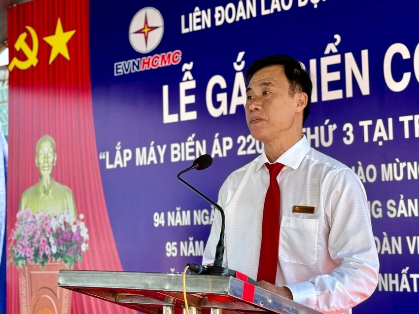 Ông Nguyễn Minh Tùng – Thành viên HĐTV EVNHCMC phát biểu tại buổi lễ. EVNHCMC-2.jpg