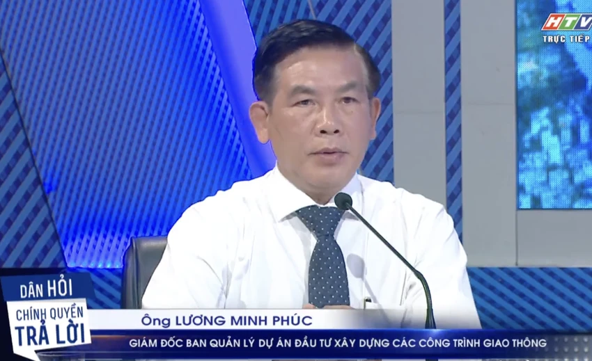 Ông Lương Minh Phúc trả lời câu hỏi của cử tri TP.HCM. Vì sao các công trình trọng điểm TP.HCM thi công thường bị ùn ứ