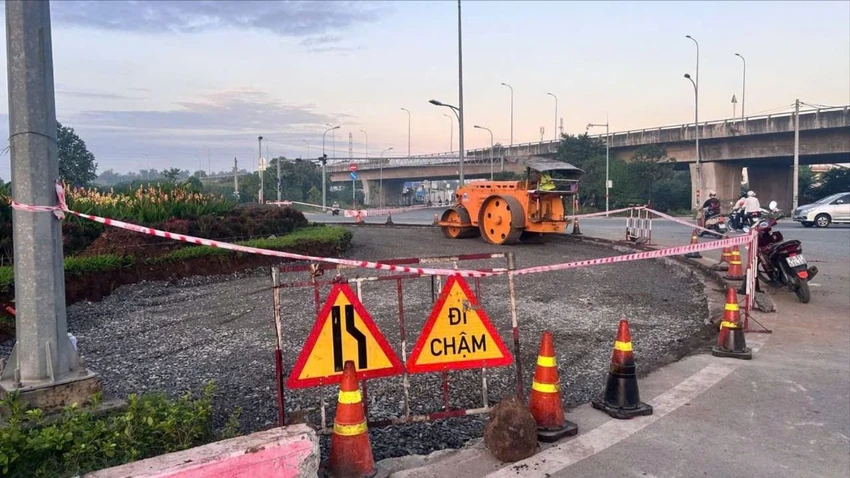 Bắt đầu cải tạo vòng xoay Phú Hữu, TP Thủ Đức để đảm bảo an toàn giao thông. Ảnh: CTV Bắt đầu cải tạo vòng xoay Phú Hữu, TP Thủ Đức để đảm bảo an toàn giao thông