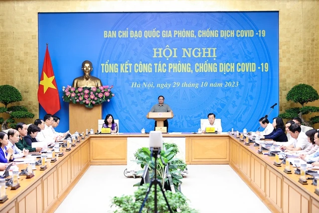 Thủ tướng Chính phủ Phạm Minh Chính chủ trì Hội nghị tổng kết công tác phòng, chống dịch COVID-19. Ảnh: VGP/Nhật Bắc Thủ tướng Chính phủ Phạm Minh Chính chủ trì Hội nghị tổng kết công tác phòng, chống dịch COVID-19.jpeg