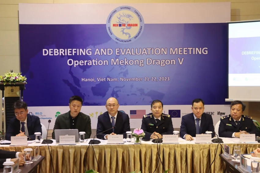 Hội nghị Tổng kết Kết quả triển khai Chiến dịch Con rồng Mekong giai đoạn 5. Ảnh: TCHQ Chiến dịch Con rồng Mê Kông giai đoạn 5
