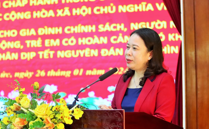 Phó Chủ tịch nước Võ Thị Ánh Xuân phát biểu đánh giá cao những kết quả tỉnh Long An đã đạt được thời gian qua. Ảnh: HD Phó Chủ tịch nước Võ Thị Ánh Xuân (8).JPG
