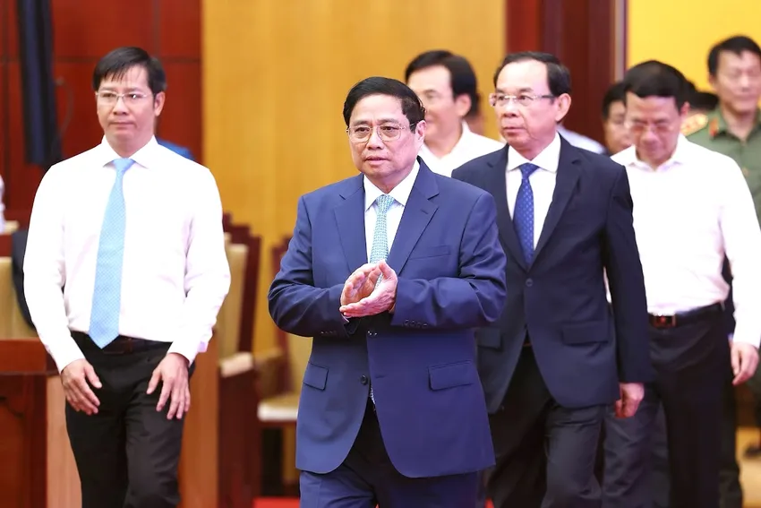 Thủ tướng Phạm Minh Chính đề nghị hợp tác công tư, phát hành trái phiếu để làm Vành đai 4. Ảnh: VÕ TÙNG THU-TUONG-6.jpg