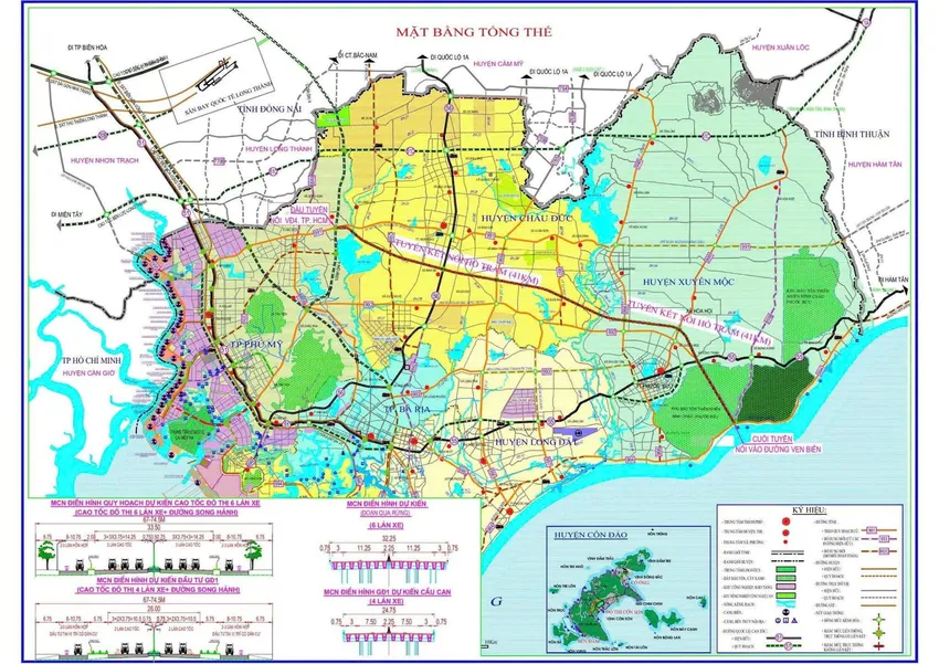 Sơ đồ dự kiến tuyến đường cao tốc kết nối từ sân bay Long Thành về khu vực Hồ Tràm (huyện Xuyên Mộc). Cao-toc-ho-tram-san-bay-long-thanh.jpg