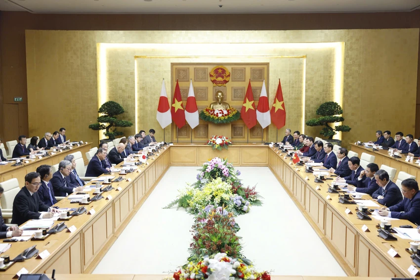 Thủ tướng Phạm Minh Chính hội đàm cùng Thủ tướng Ishiba Igheru. Ảnh: NGỌC DIỆP 2804Nhat3.jpg