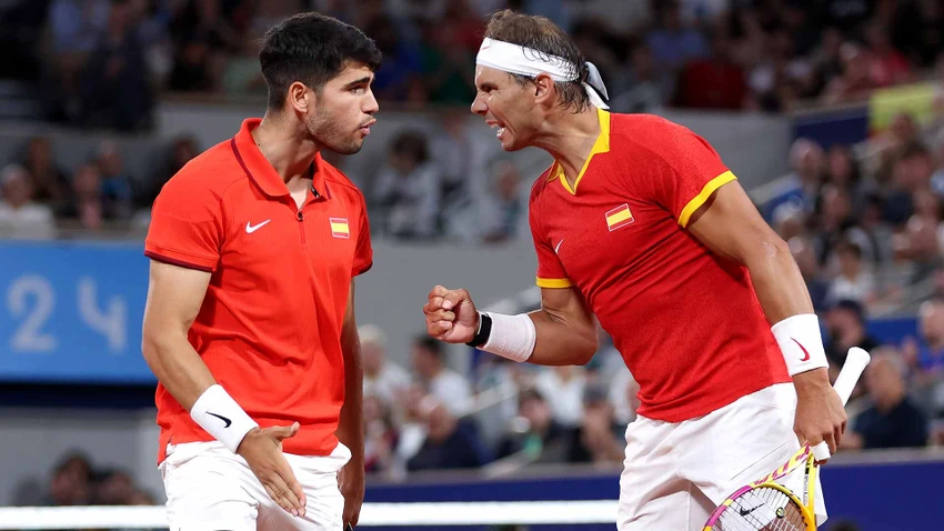 Giành chiến thắng đôi cùng Alcaraz, Nadal cân nhắc bỏ trận đơn gặp Djokovic. Ảnh: ATP Nadal cân nhắc bỏ trận đơn gặp Djokovic