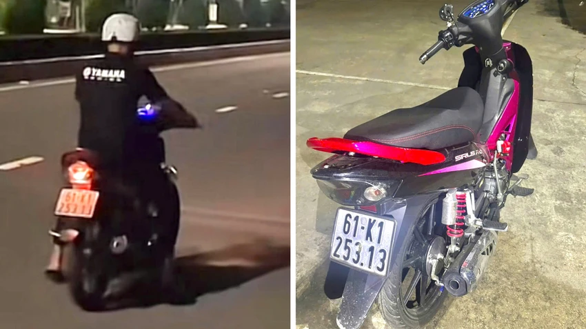 Tịch thu xe máy của thanh niên đăng video 'bốc đầu' lên TikTok