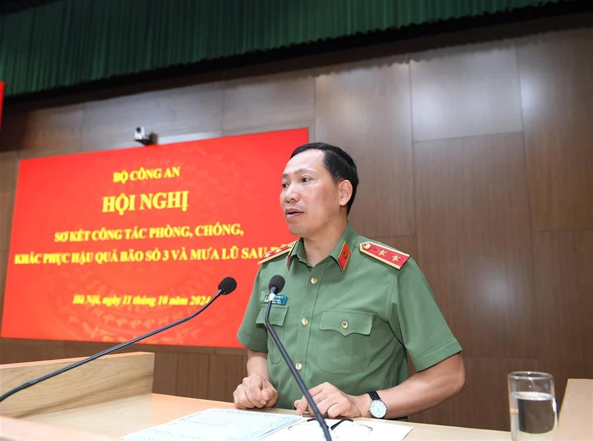 Thứ trưởng Bộ Công an Lê Văn Tuyến phát biểu tại Hội nghị. Ảnh: CA dsc_8598.jpg