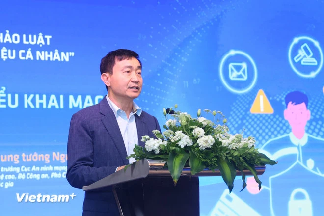Trung tướng Nguyễn Minh Chính phát biểu tại buổi hội đàm. Ảnh: Minh Sơn/TTX du-lieu-ca-nhan.jpg