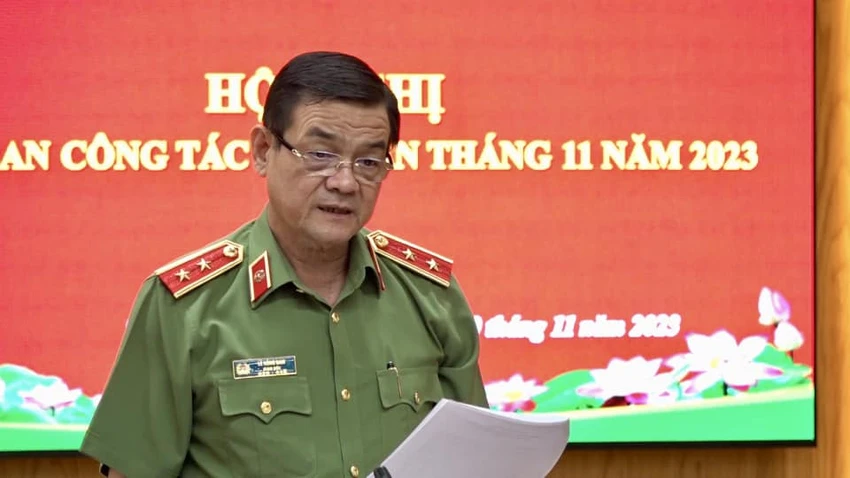 Hội nghị được tổ chức dưới sự chủ trì của Trung tướng Lê Hồng Nam, Giám đốc Công an TP.HCM. Ảnh: CA Công an TP.HCM tập trung tấn công, trấn áp tội phạm dịp Tết 2024