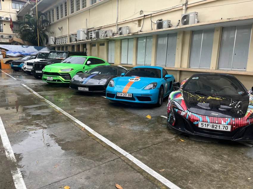 Công an hiện đang tạm giữ một số siêu xe trong vụ án để điều tra. Ảnh: HT Vụ Khanh Super: Khởi tố Huỳnh Xuân Vấn, người đồng sáng lập Công ty K-Supper