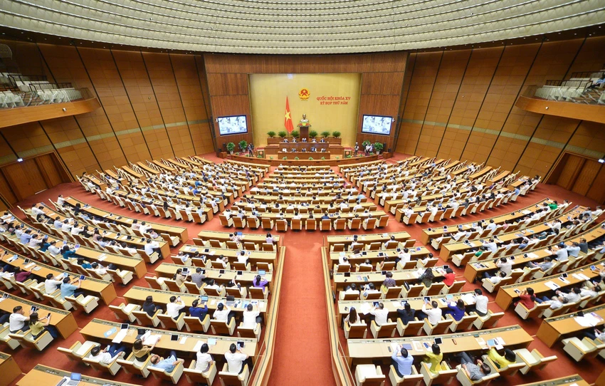 Phiên họp Diên Hồng tại tòa nhà Quốc hội. Ảnh: QH Hội nghị Diên Hồng và bài học đoàn kết, đồng thuận