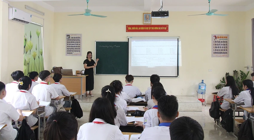 Một giờ học tại Trường THCS Vân Cơ, thành phố Việt Trì. Ảnh phutho.gov.vn 36 trường học ở Phú Thọ thí điểm dạy học 5 ngày:tuần.jpeg