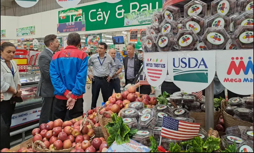 Nông sản Mỹ tại siêu thị MM Mega Market. Ảnh: Hạ Quyên thị trường mỹ