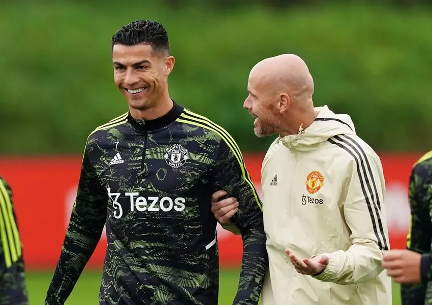Ronaldo khẳng định Ten Hag không tôn trọng anh nên anh không tôn trọng Ten Hag. ẢNH: GETTY manchester-united-ten-hag-ronaldo.jpg