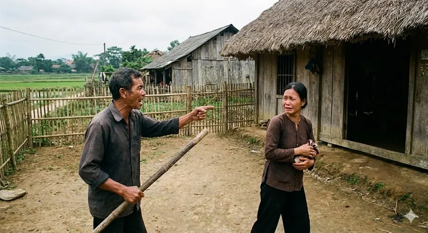 Từ 15-12, chồng đánh, đuổi vợ ra khỏi nhà có thể bị phạt đến 30 triệu đồng. Ảnh minh họa: AI chong-danh-vo_bi-phat.jpg