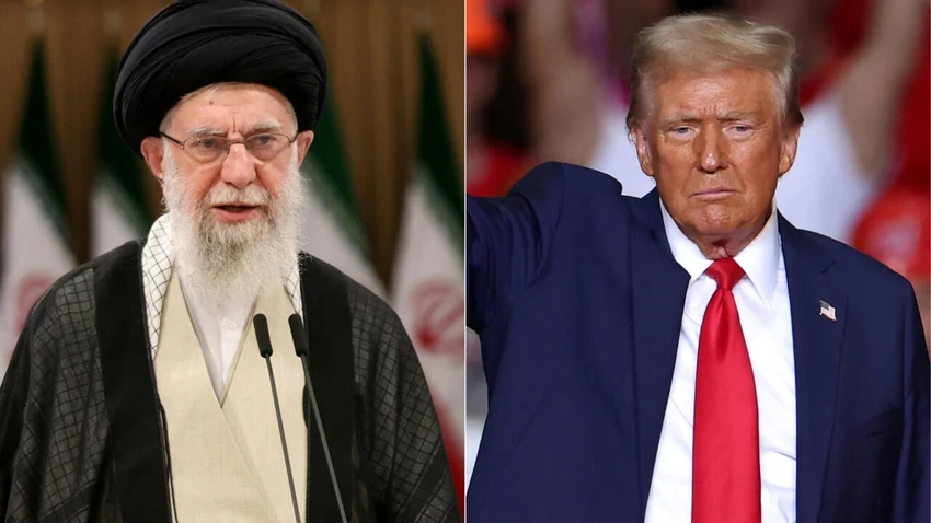 Lãnh đạo tối cao Iran Ayatollah Ali Khamenei (trái) và Tổng thống Mỹ Donald Trump. Ảnh: AFP my-trung-quoc-nga-ban-ron-chuyen-hat-nhan-iran-2.jpg