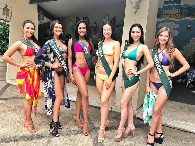 Hà Thu lọt tốp 10 thí sinh tại Miss Earth 2017 ảnh 3 Hà Thu hiện tại cao 1m71, nặng 50 kg và số đo 3 vòng khá chuẩn 85-60-90 giúp cô không hề lép vế khi mặc trang phục bikini.