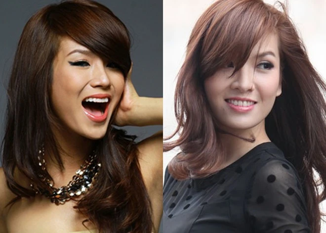 Cận cảnh gương mặt của Diệp Lâm Anh và Đan Lê. Cận cảnh gương mặt của Diệp Lâm Anh và Đan Lê.
