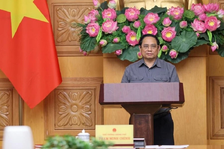 Thủ tướng Phạm Minh Chính chủ trì họp trực tuyến với tám tỉnh, TP chịu ảnh hưởng của bão số 4, trưa 28-9. Ảnh: VGP Thủ tướng Phạm Minh Chính chủ trì họp trực tuyến với tám tỉnh, TP chịu ảnh hưởng của bão số 4, trưa 28-9. Ảnh: VGP