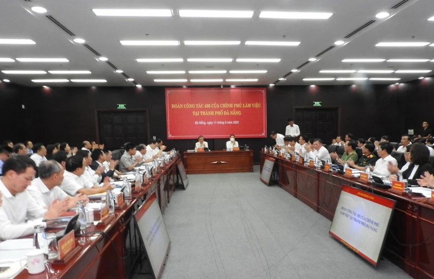 Đoàn công tác của Chính phủ làm việc với Đà Nẵng. Ảnh: TH Đoàn công tác của Chính phủ làm việc với Đà Nẵng. Ảnh: TH