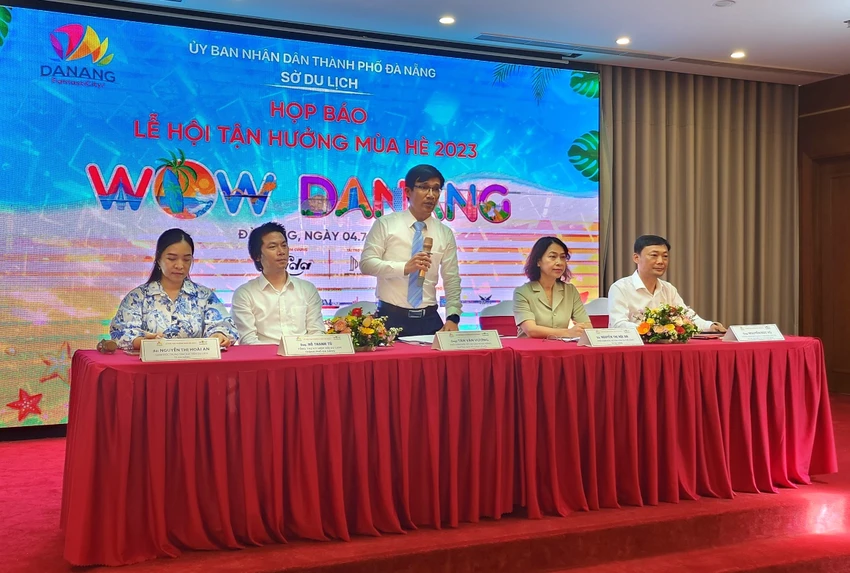 Sở Du lịch Đà Nẵng công bố chuỗi chương trình Lễ hội tận hưởng mùa hè 2023 – “Wow Đà Nẵng”. Ảnh: TẤN VIỆT Sở Du lịch Đà Nẵng công bố chuỗi chương trình Lễ hội tận hưởng mùa hè 2023 – “Wow Đà Nẵng”. Ảnh: TẤN VIỆT