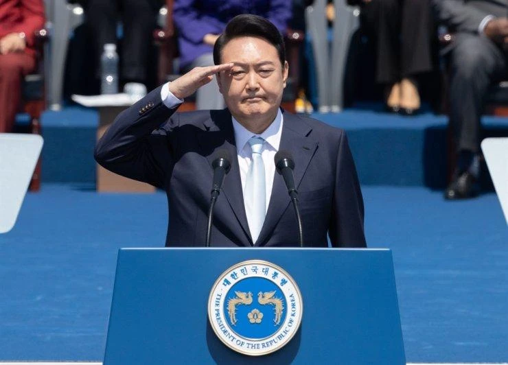 Tổng thống Hàn Quốc Yoon Suk-yeol tại lễ nhậm chức. Ảnh: YONHAP Tổng thống Hàn Quốc Yoon Suk-yeol tại lễ nhậm chức. Ảnh: YONHAP