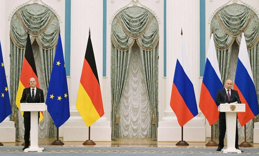 Thủ tướng Đức Olaf Scholz (trái) và Tổng thống Nga Vladimir Putin. Ảnh: Sergey Guneev/SPUTNIK Thủ tướng Đức Olaf Scholz (trái) và Tổng thống Nga Vladimir Putin. Ảnh: Sergey Guneev/SPUTNIK