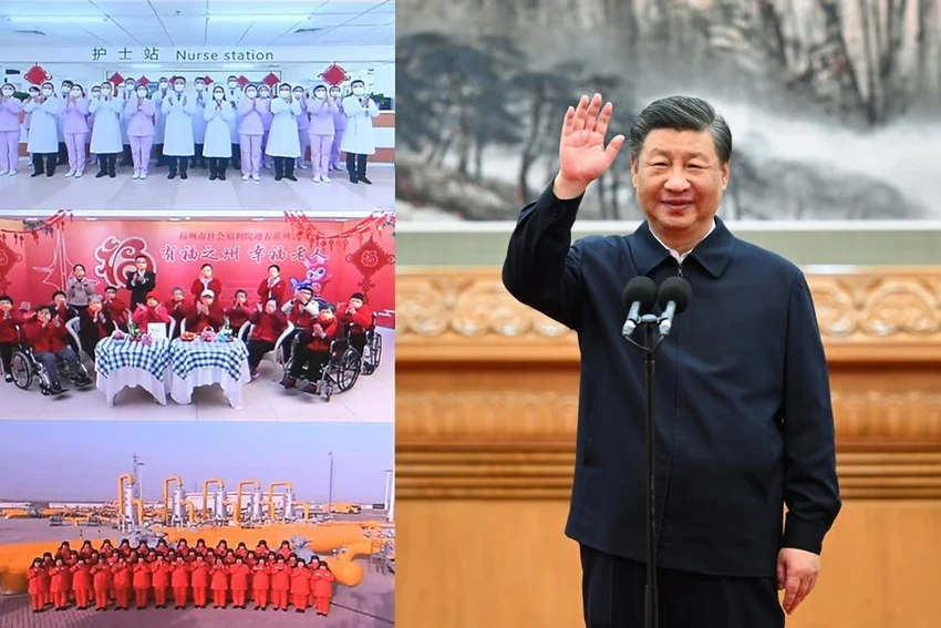 Chủ tịch TQ Tập Cận Bình phát biểu trực tuyến trước người dân hôm 18-1. Ảnh: XINHUA Chủ tịch TQ Tập Cận Bình phát biểu trực tuyến trước người dân hôm 18-1. Ảnh: XINHUA